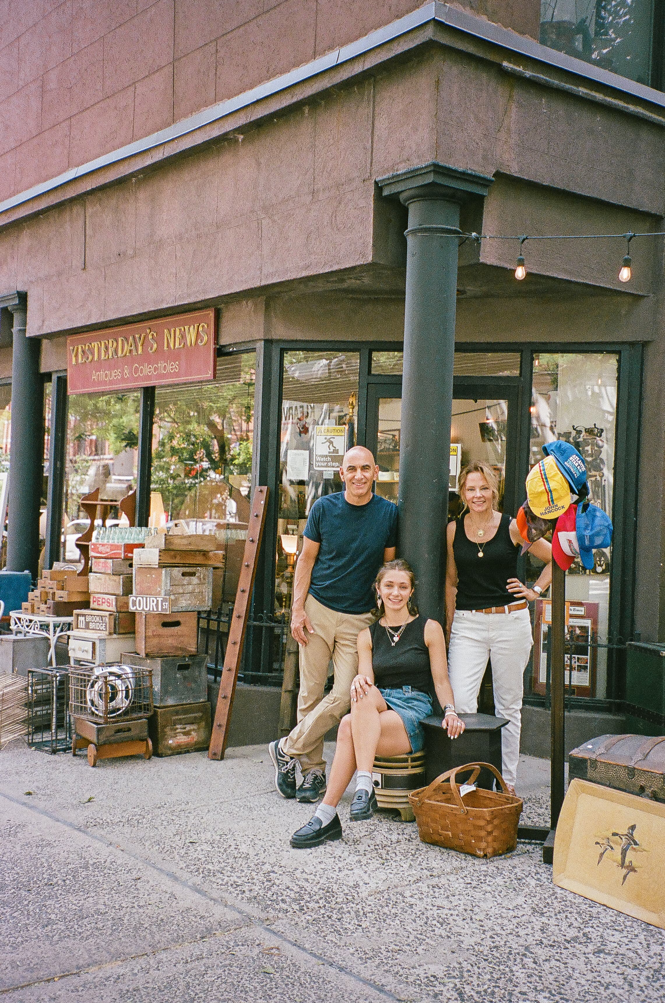 The Ferraioli family outside Yesterday's News