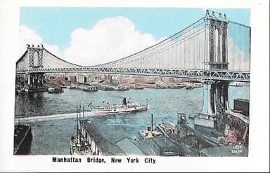 Vintage Manhattan Bridge postcard