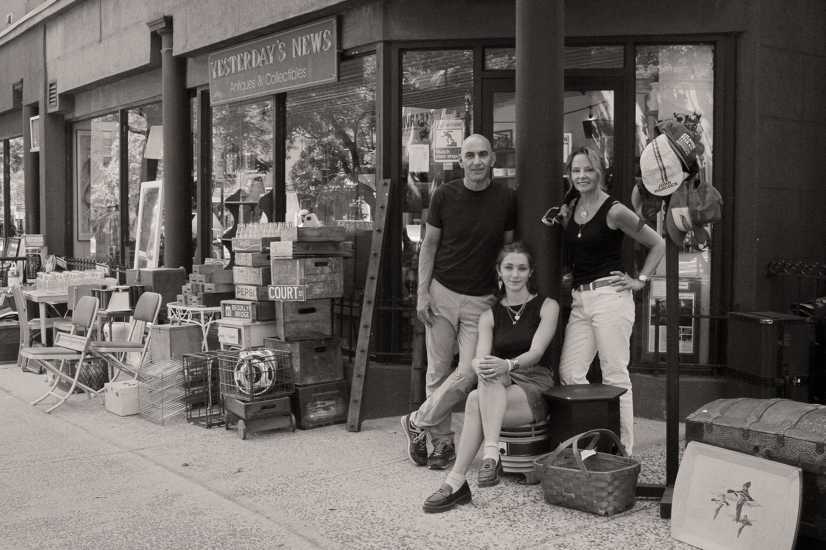 The Ferraioli family outside Yesterday's News
